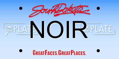 NOIR South Dakota License Plate