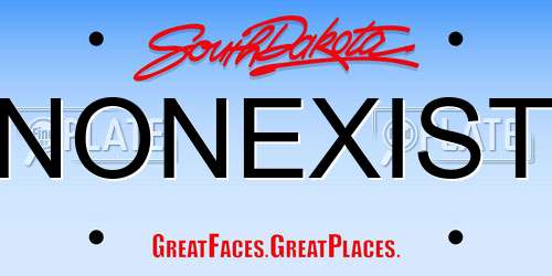 NONEXIST South Dakota License Plate