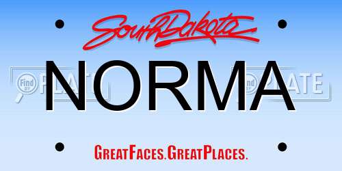 NORMA South Dakota License Plate