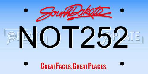 NOT252 South Dakota License Plate