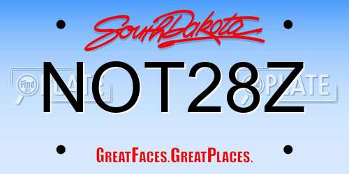 NOT28Z South Dakota License Plate