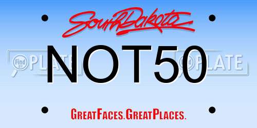 NOT50 South Dakota License Plate