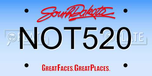 NOT520 South Dakota License Plate