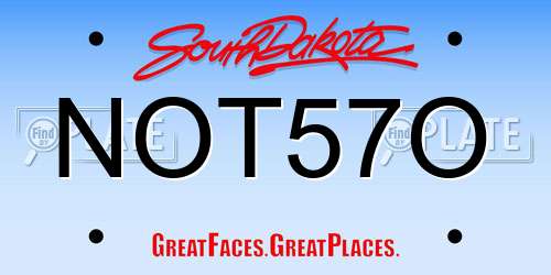 NOT57O South Dakota License Plate