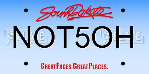 NOT5OH South Dakota License Plate
