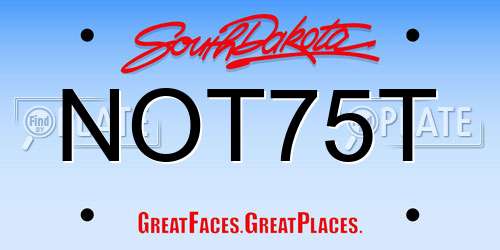 NOT75T South Dakota License Plate