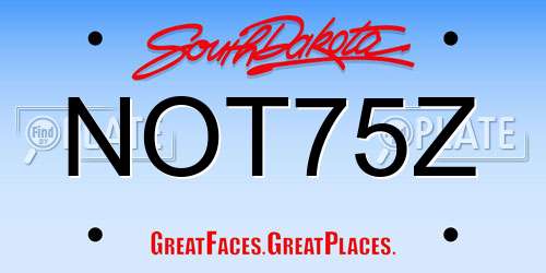 NOT75Z South Dakota License Plate