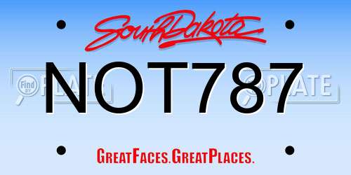 NOT787 South Dakota License Plate