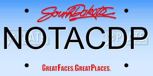 NOTACDP South Dakota License Plate