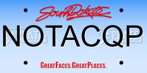 NOTACQP South Dakota License Plate