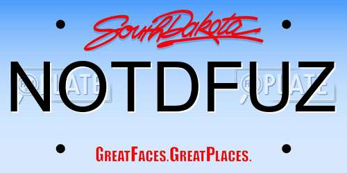 NOTDFUZ South Dakota License Plate