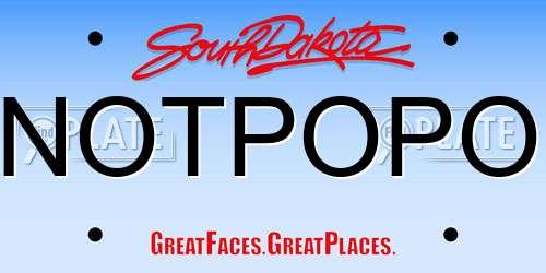 NOTPOPO South Dakota License Plate
