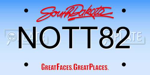 NOTT82 South Dakota License Plate