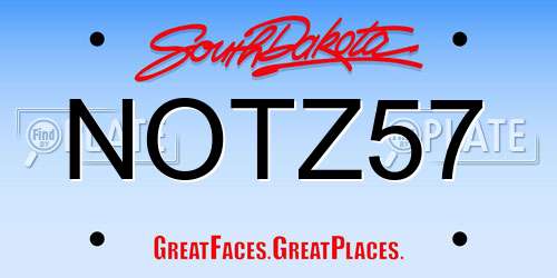 NOTZ57 South Dakota License Plate
