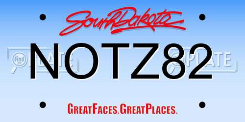 NOTZ82 South Dakota License Plate