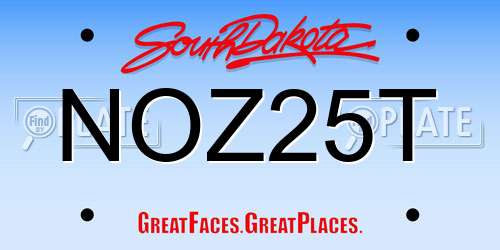 NOZ25T South Dakota License Plate
