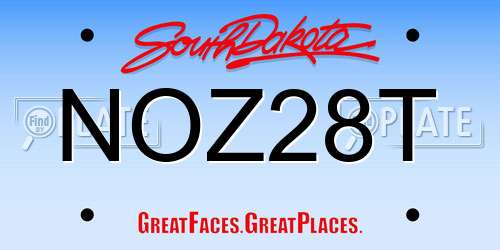 NOZ28T South Dakota License Plate