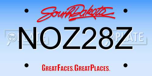 NOZ28Z South Dakota License Plate