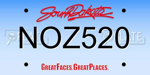 NOZ520 South Dakota License Plate