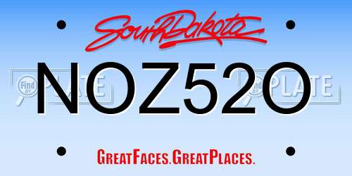 NOZ52O South Dakota License Plate