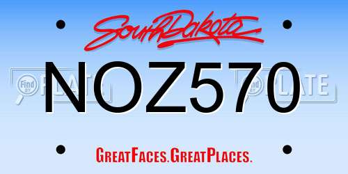 NOZ570 South Dakota License Plate