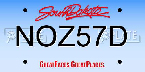 NOZ57D South Dakota License Plate