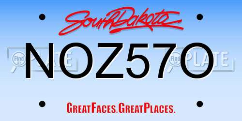 NOZ57O South Dakota License Plate