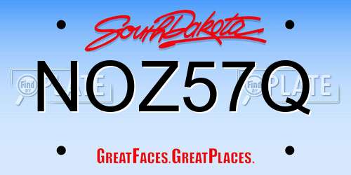 NOZ57Q South Dakota License Plate