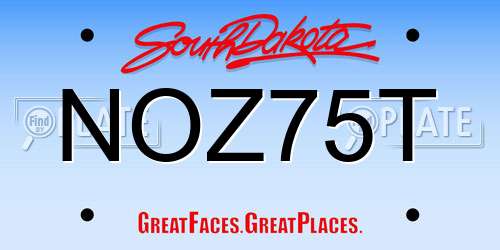 NOZ75T South Dakota License Plate