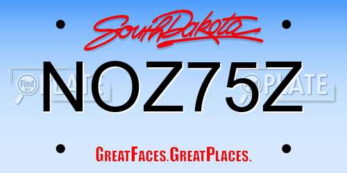 NOZ75Z South Dakota License Plate