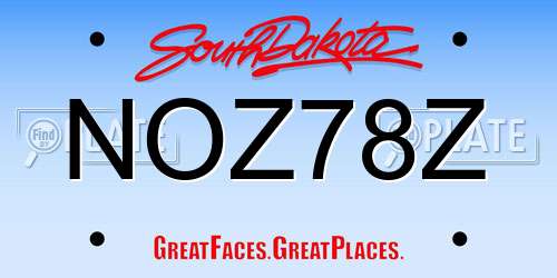 NOZ78Z South Dakota License Plate