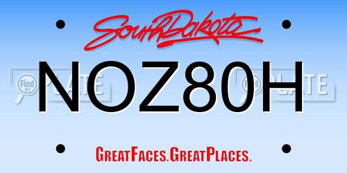 NOZ80H South Dakota License Plate