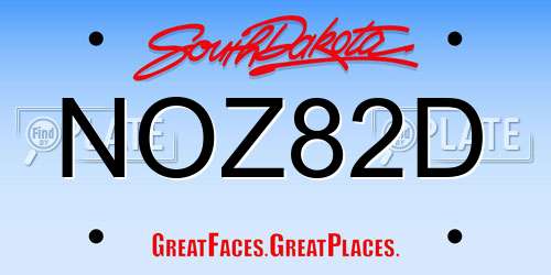 NOZ82D South Dakota License Plate