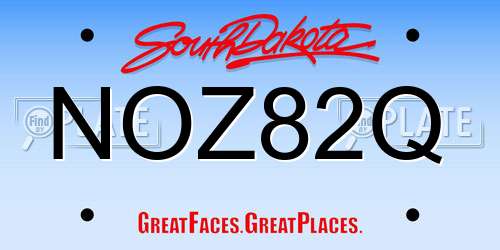 NOZ82Q South Dakota License Plate