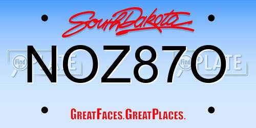 NOZ87O South Dakota License Plate