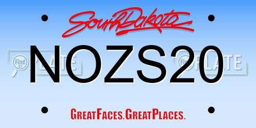 NOZS20 South Dakota License Plate