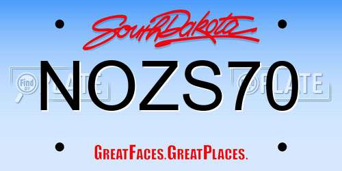 NOZS70 South Dakota License Plate