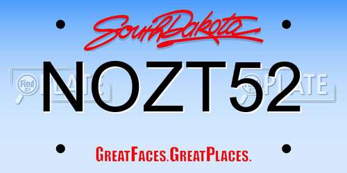 NOZT52 South Dakota License Plate