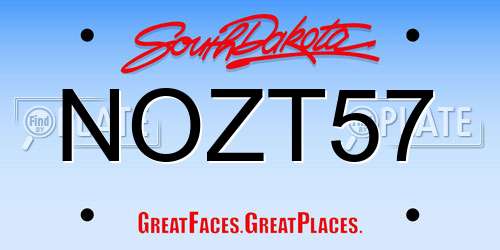 NOZT57 South Dakota License Plate