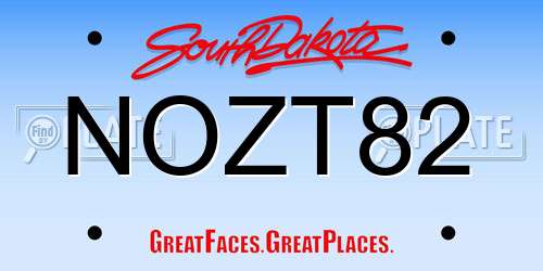 NOZT82 South Dakota License Plate