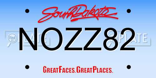 NOZZ82 South Dakota License Plate