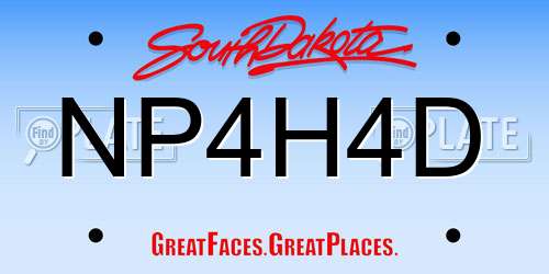 NP4H4D South Dakota License Plate