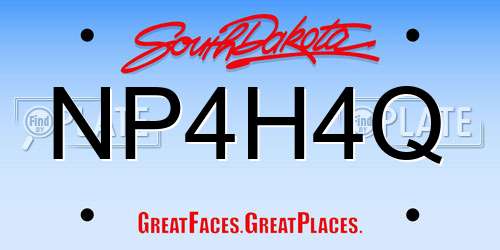 NP4H4Q South Dakota License Plate