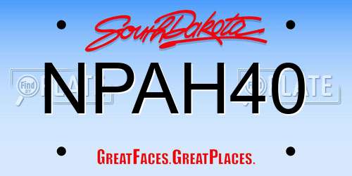 NPAH40 South Dakota License Plate