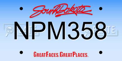 NPM358 South Dakota License Plate