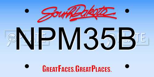 NPM35B South Dakota License Plate