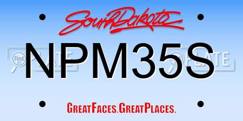 NPM35S South Dakota License Plate