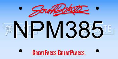 NPM385 South Dakota License Plate