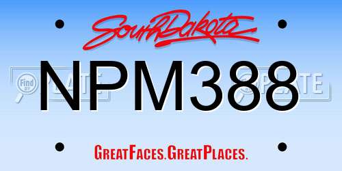 NPM388 South Dakota License Plate