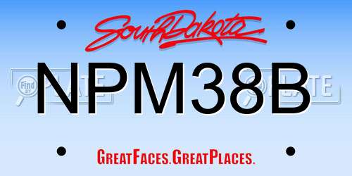 NPM38B South Dakota License Plate